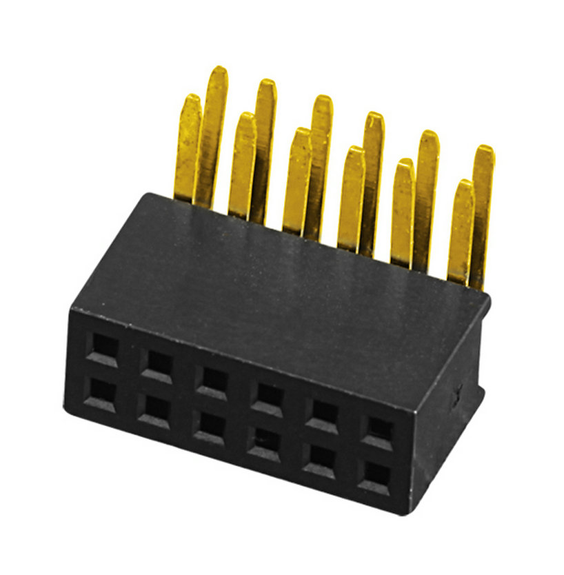 PH1.27mm Female Header Dual Row U-type Right Angle Type Board to Board Connector 