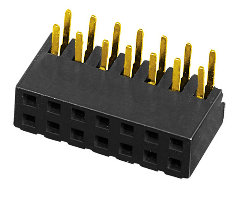 PH2.0mm Female Header Dual Row U-type One Side Right Angle Type Board to Board Connector  