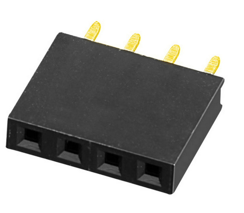 PH2.54mm H=3.55, 5.0, 7.1, 7.5, 8mm Female Header U-type Single Row Straight Type 