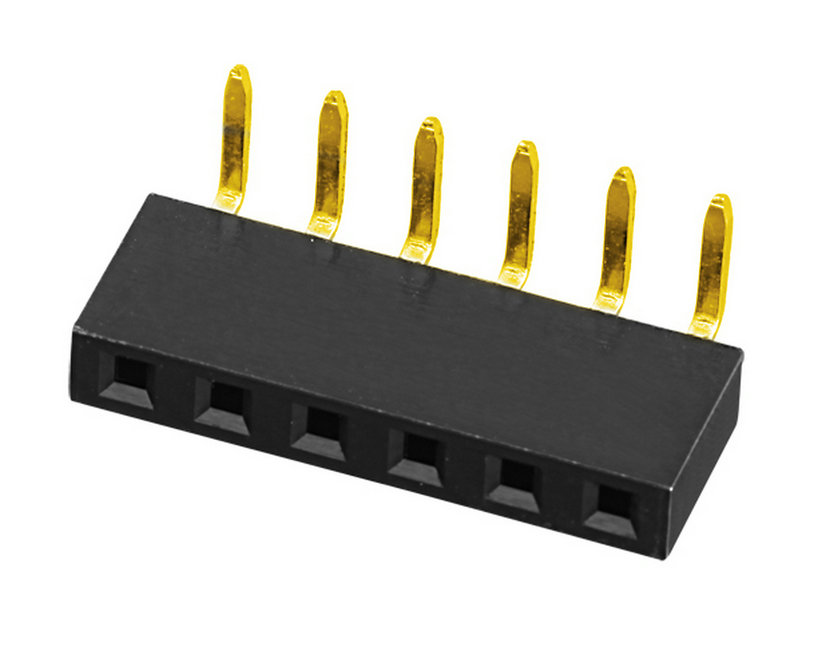 PH2.54mm H=5.7, 7.1, 8.5mm Female Header Y-type Single Row Right Angle Type Female Connector 
