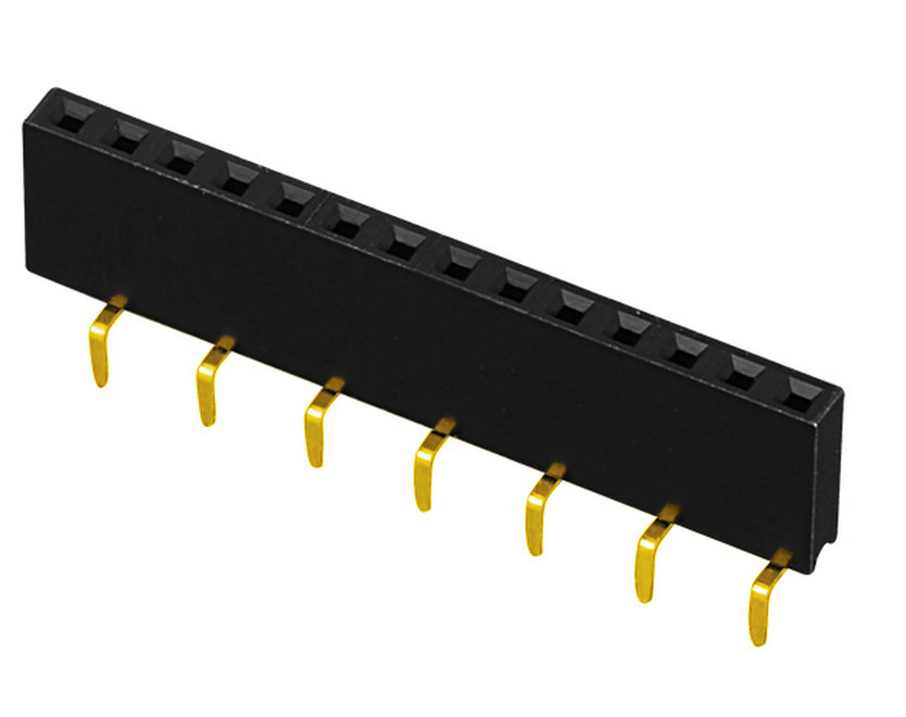 PH2.54mm H=5.0mm Female Header, U-type Single Row Centipede Feet Type 