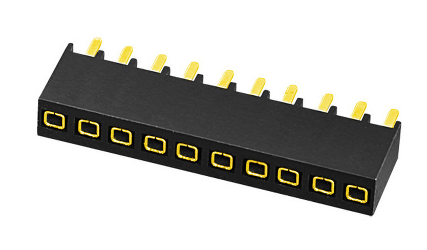 PH2.54mm H=6.8,8.5mm Female Header Dual Row O-type Straight Type Female Connector 