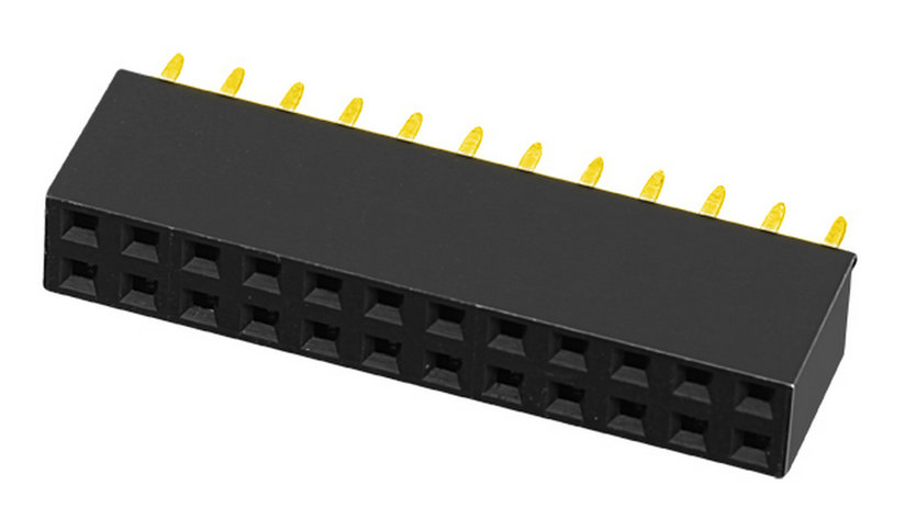 PH2.54mm H=3.55, 5.0, 7.1, 7.5, 8.5mm Female Header U-type Dual Row Straight Type Female Connector 