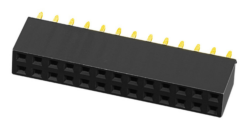 PH2.54mm H=5.7, 7.1, 8.0,  8.5, 11.0, 12.0mm Female Header Y-type Dual Row Straight Type Female Connector 