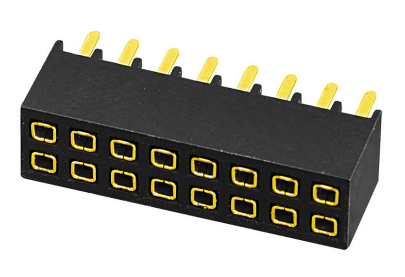 PH2.54mm H=6.8, 8.5mm Female Header Dual Row O-type Straight Type Female Connector 