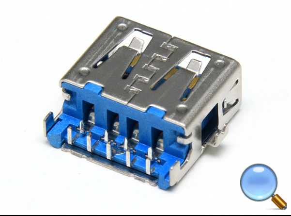 USB 3.0 A-type, Female, Sinking Board Type, CL-0.65mm L= 14.42mm,L75165-1X0XC  , I/O Connector