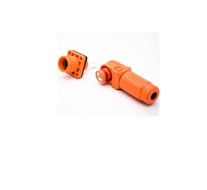 Battery energy storage Connector 120A Bent plug socket IP67 single-core plastic orange color  6mm