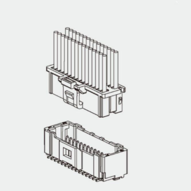 A1008 Series Dual Row Type With Lock Wire to Board Connector 